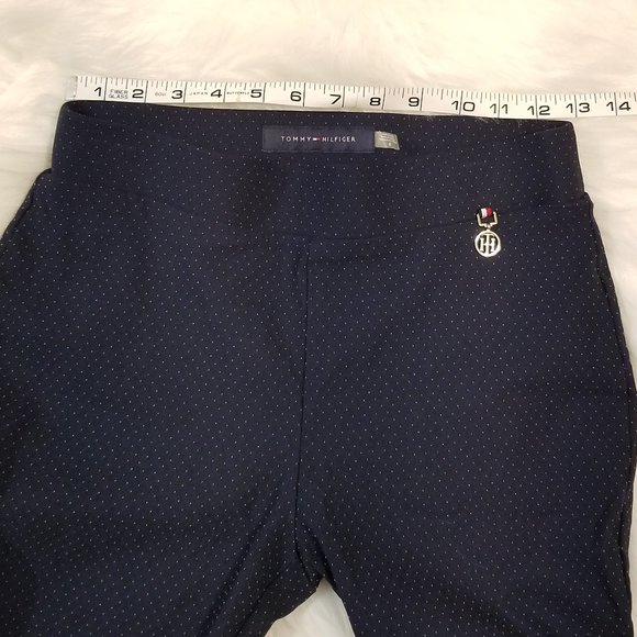Tommy Hilfiger Women's Pull-on Mid-Rise Pants Navy/Polka Dot - Picture 9 of 12